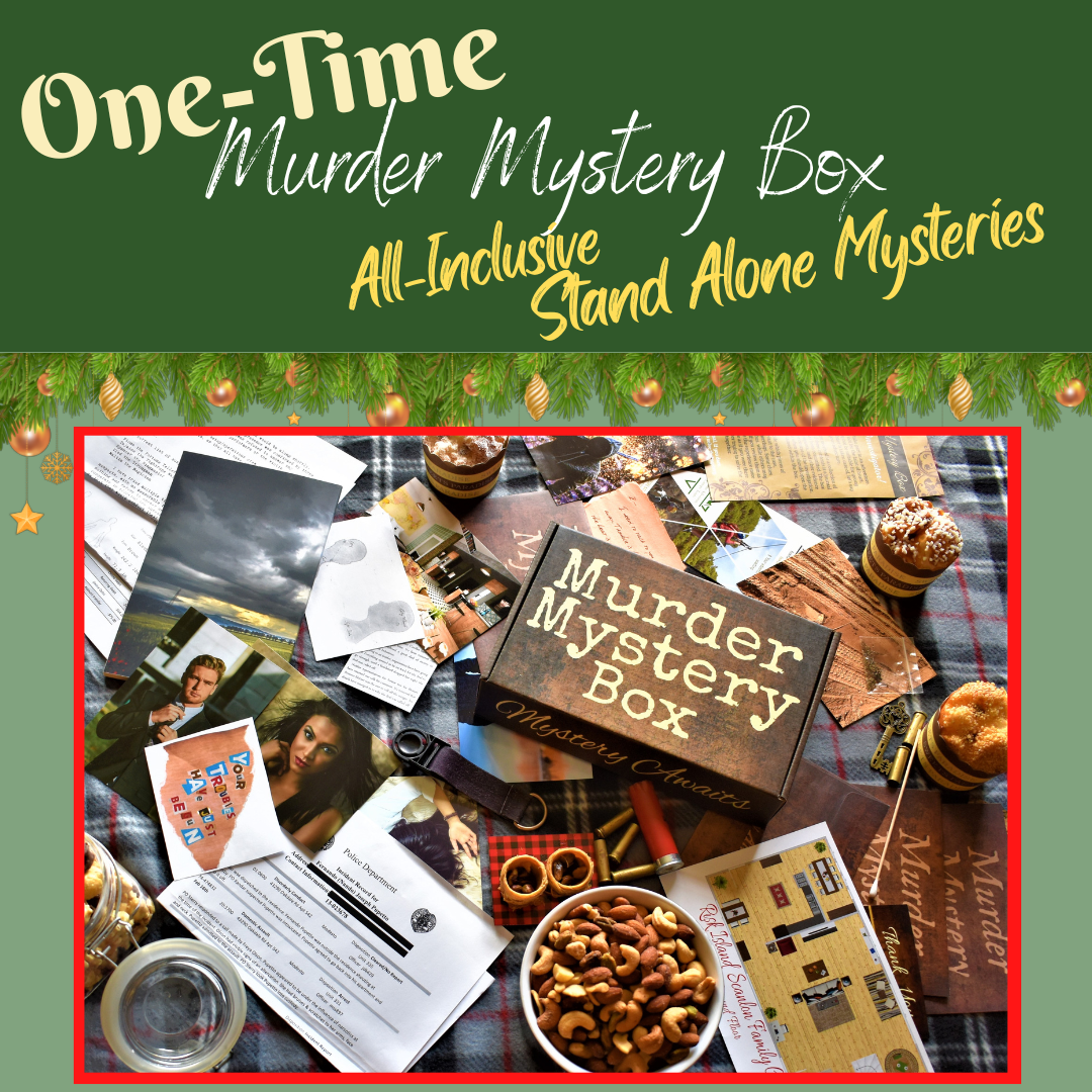 One Time Stand Alone Murder Mystery Box All Inclusive with free shipping