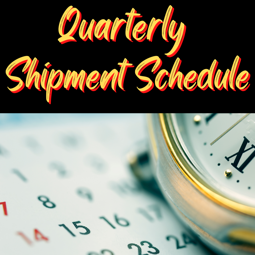 Shipment Schedule for Murder Mystery Box 