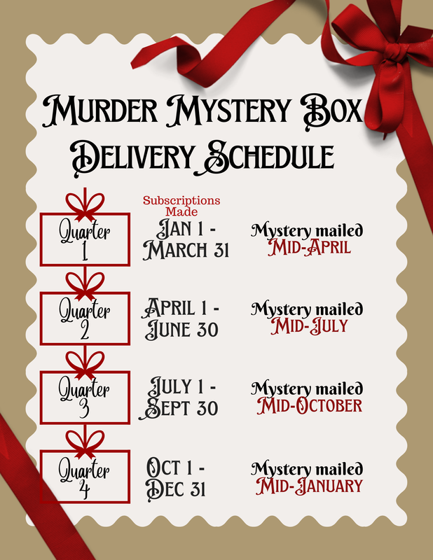Murder Mystery Subscription Schedule